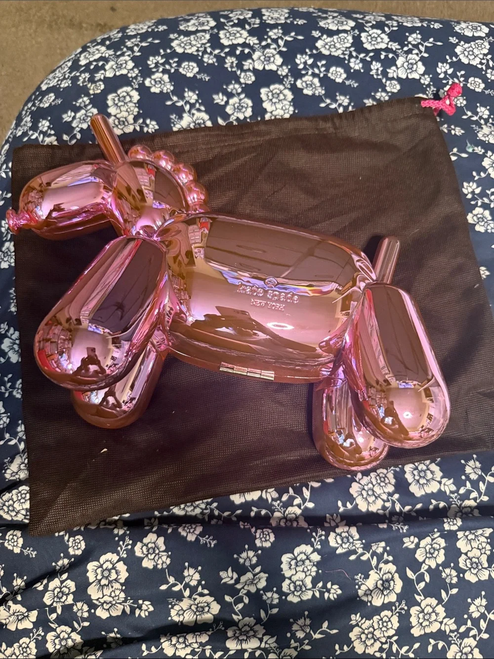 kate spade metallic pink balloon dog shoulder bag